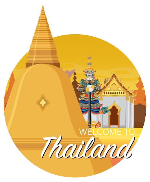 Gratis vector reizen thailand attractie en landschap tempel icoon