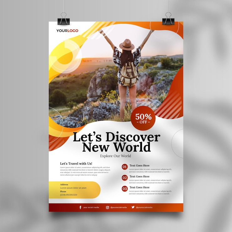 Gratis Vector reizen verkoop flyer ontwerp