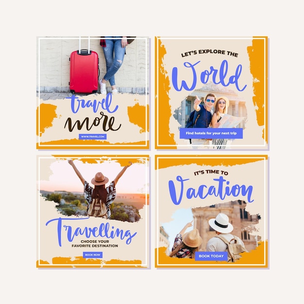 Reizen verkoop instagram post collectie