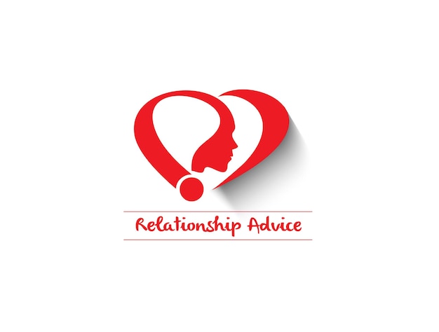 Relatie advies Logo Valentijnsdag hart ontwerp, vectorillustratie.