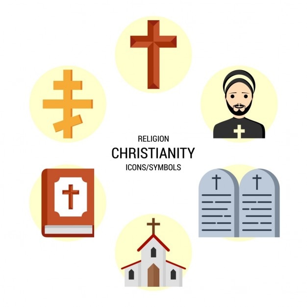 Religie christendom icon set