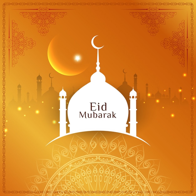 Religieus elegant Eid mubarak achtergrondontwerp