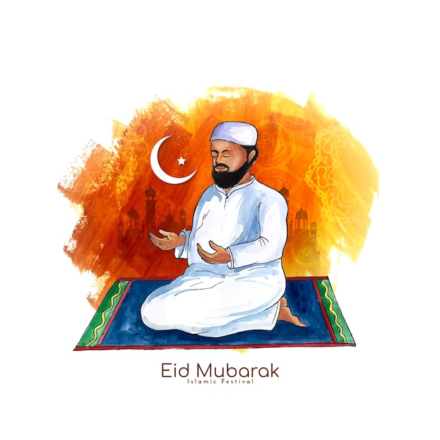 Gratis vector religieus islamitisch eid mubarak-festivalontwerp als achtergrond