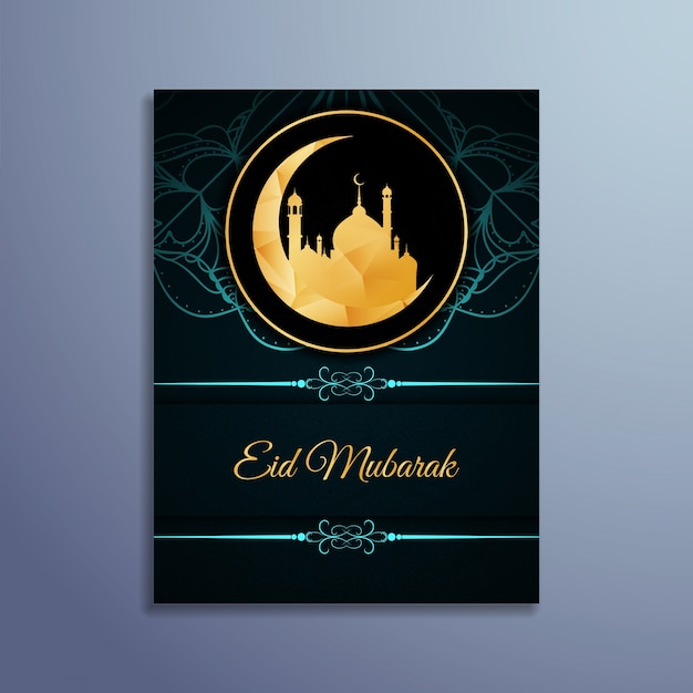 Religieuze eid mubarak brochure