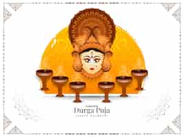 Gratis vector religieuze happy durga puja en happy navratri festival mooie achtergrond