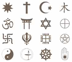 Gratis vector religieuze symbolen geïsoleerde set