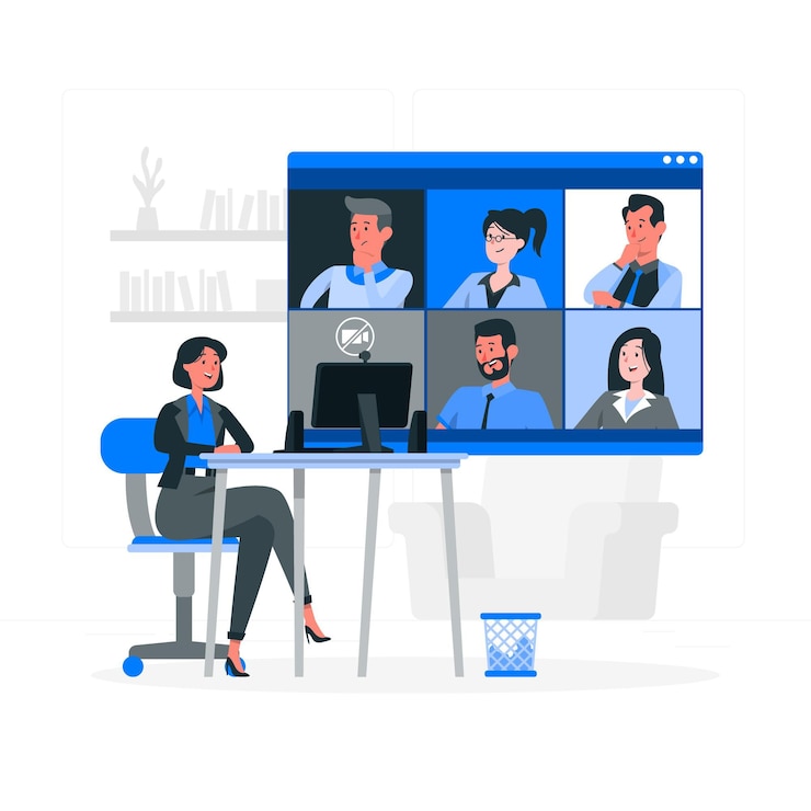 Gratis Vector remote meeting concept illustratie