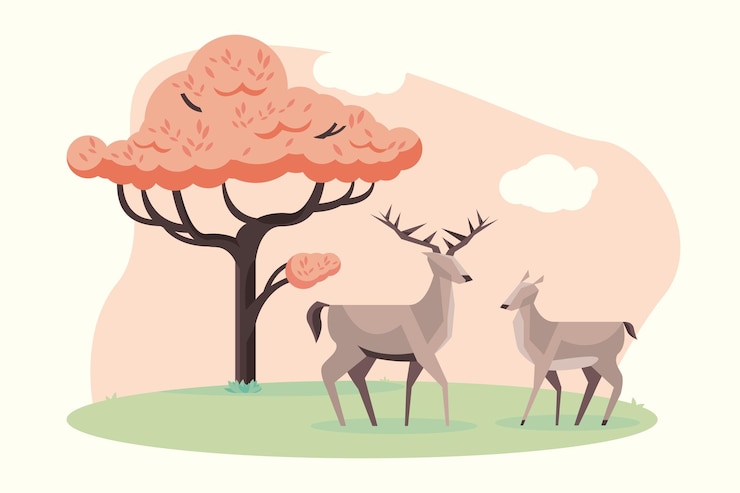 Gratis Vector rendieren en reekalf