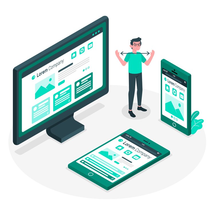 Gratis Vector responsieve concept illustratie