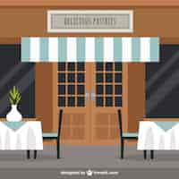 Gratis vector restaurant in vlakke stijl illustratie