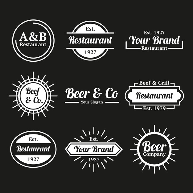 Restaurant koffie retro logo collectie