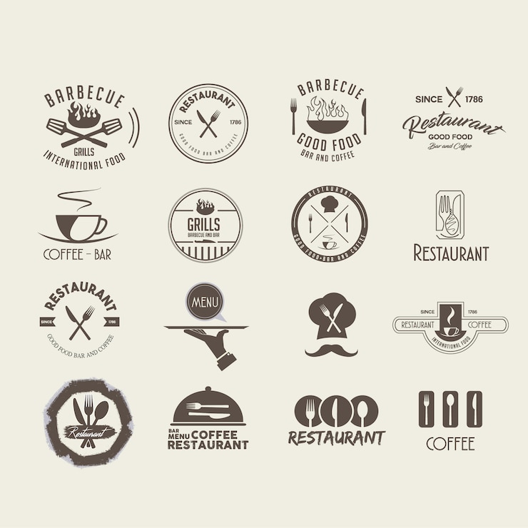 Gratis Vector restaurant logo design