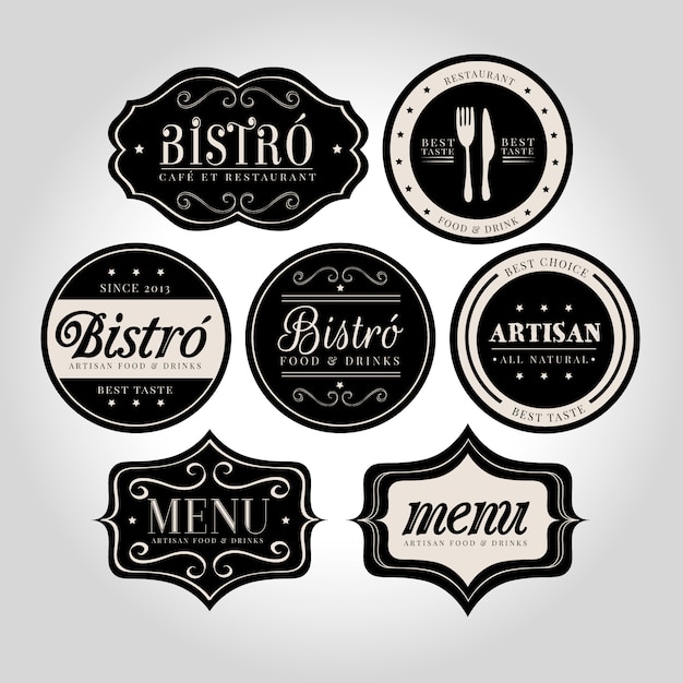 Gratis vector restaurant logo's collectie