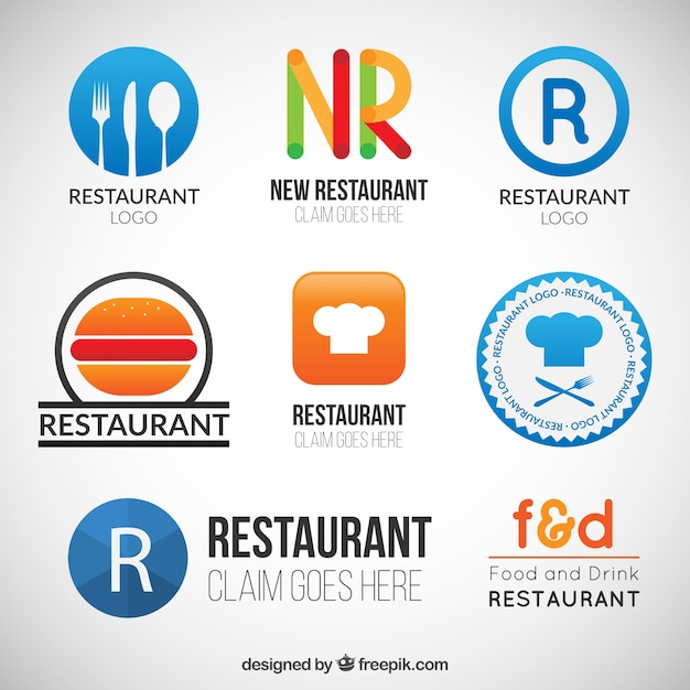 Gratis vector restaurant logo set