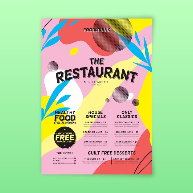 Restaurant menu sjabloon concept