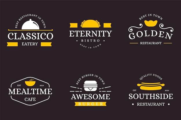 Restaurant retro logo collectie