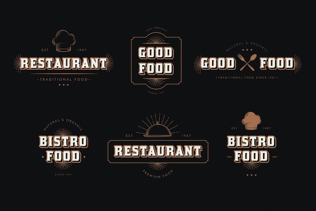 Restaurant retro logo collectie