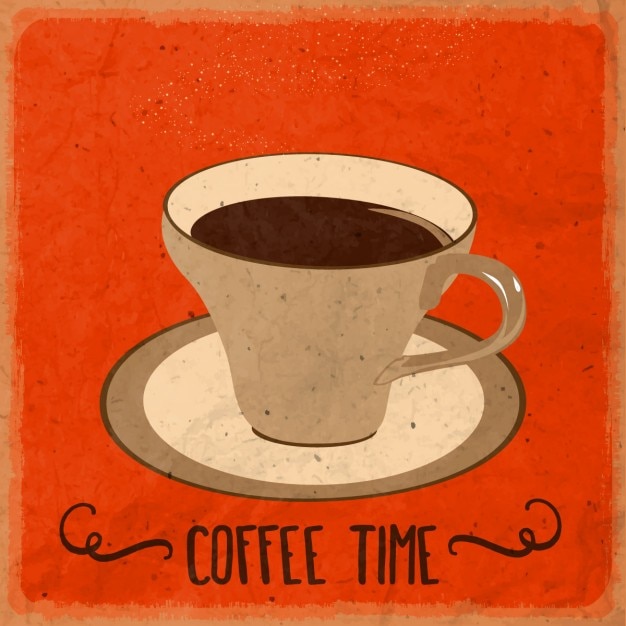 Gratis vector retro achtergrond met koffie