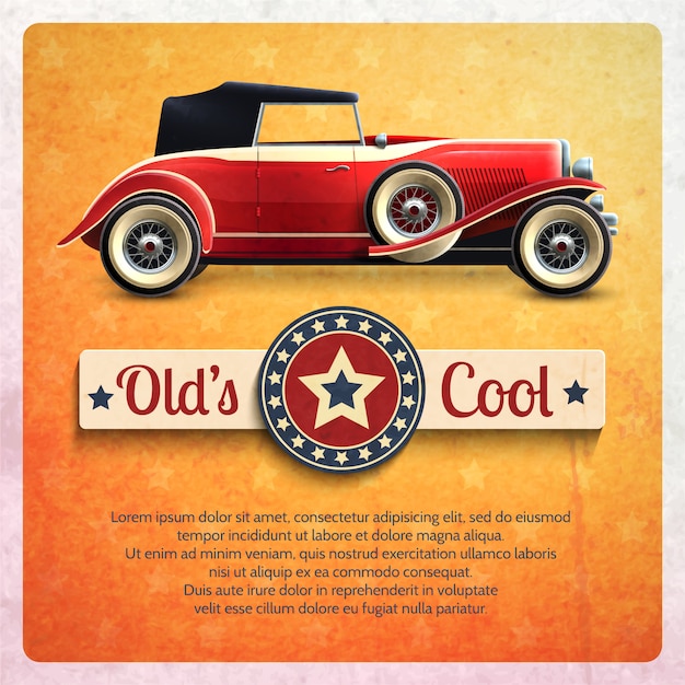 Gratis vector retro auto poster