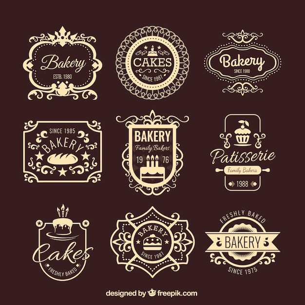 Retro bakkerij badges