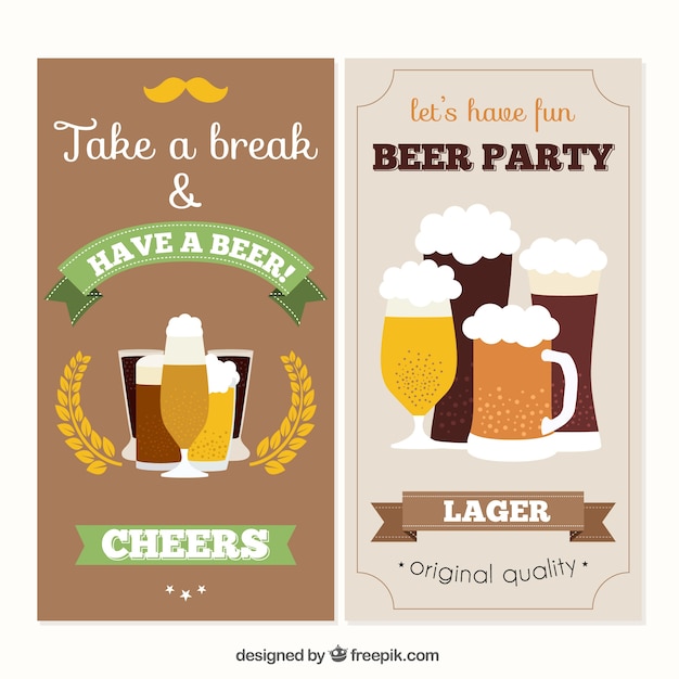 Gratis vector retro banners soorten bier