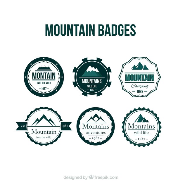 Retro berg badges