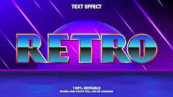 Gratis vector retro bewerkbare teksteffecten uit de jaren 80