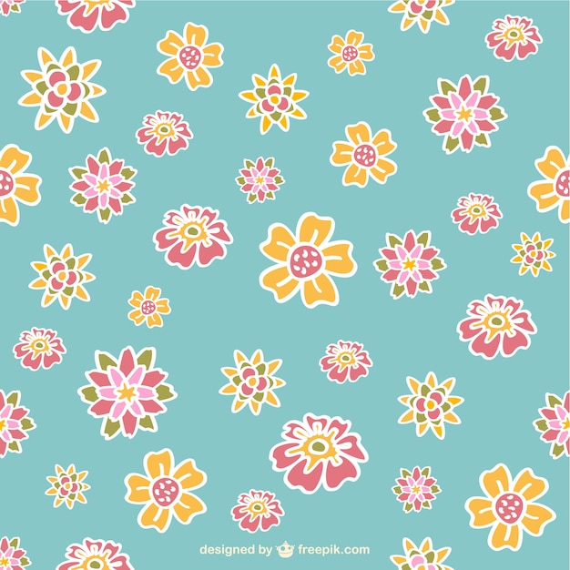 Gratis vector retro bloemen patroon ontwerp