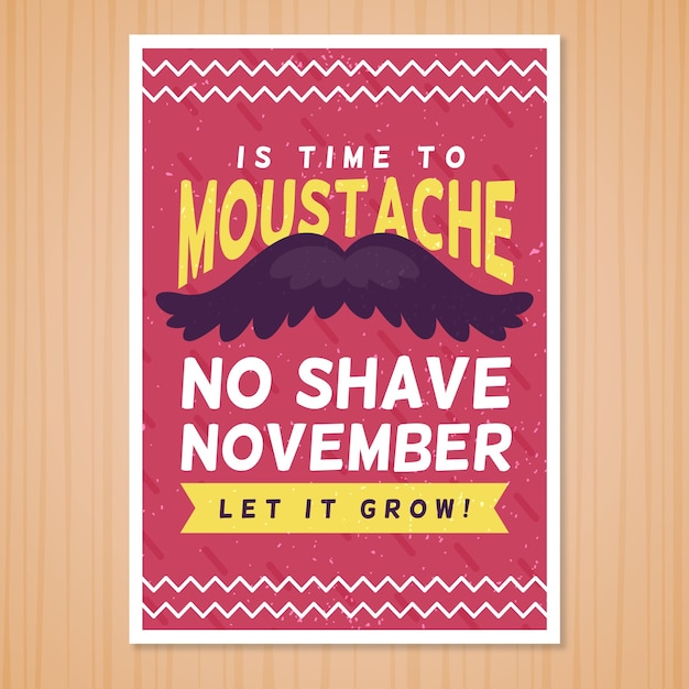 Gratis vector retro brochure van movember