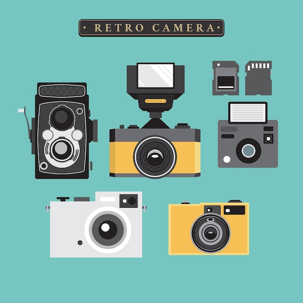 Gratis vector retro camera collection