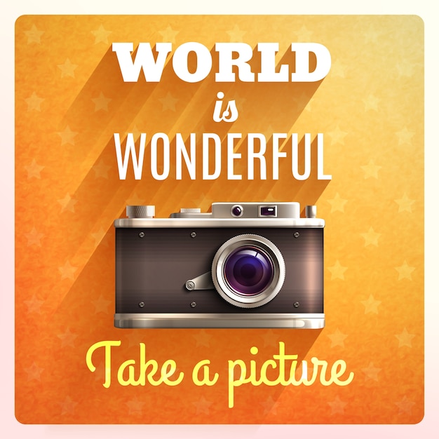 Gratis vector retro camera poster