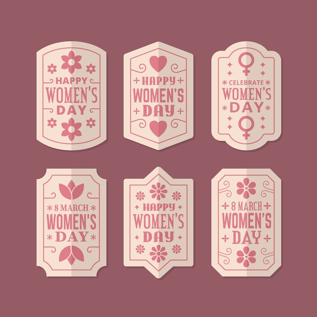 Retro dames dag badge collectie