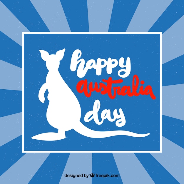 Gratis vector retro de dagontwerp van australië met kangoeroe