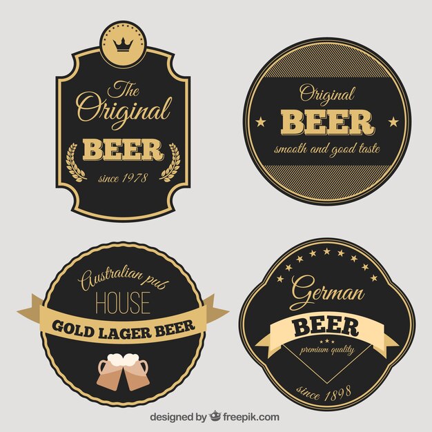 Retro decoratieve stickers van het bier
