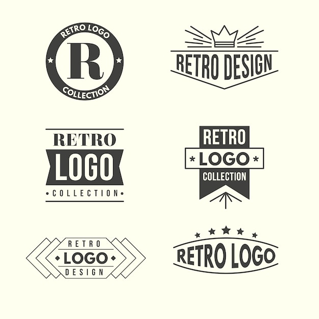 Gratis vector retro design logo-collectie