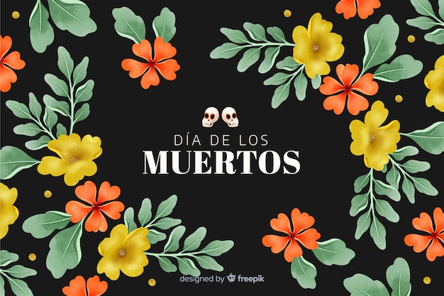 Retro día de muertos achtergrond