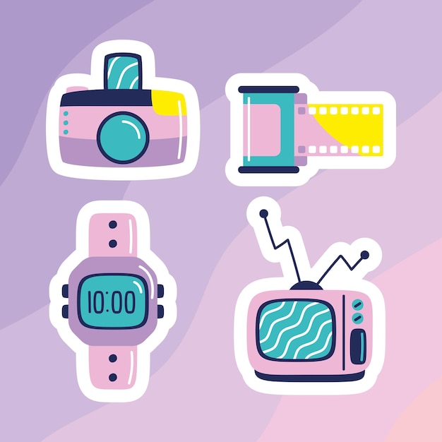 Gratis vector retro en nostalgische iconen