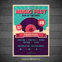 Gratis vector retro-feestaffiche