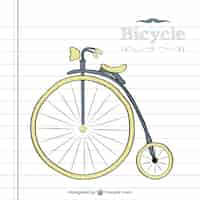 Gratis vector retro fiets doodle vector