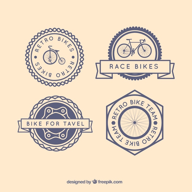 Retro fietsen badges