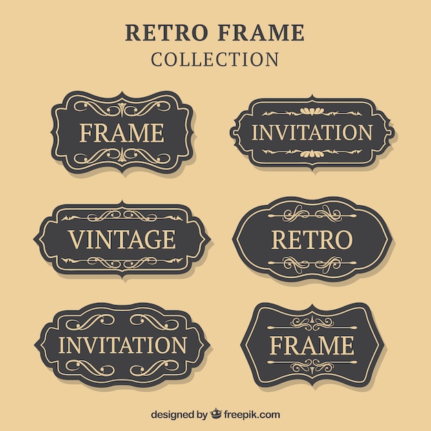 Gratis vector retro frame collectie