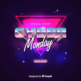 Retro futuristisch cyber maandagconcept