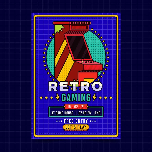 Retro gaming poster sjabloon