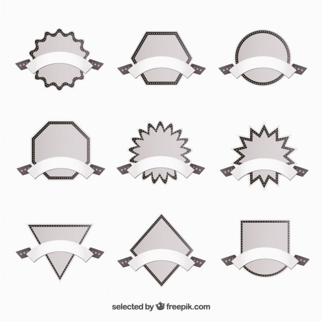 Gratis vector retro grijze badges