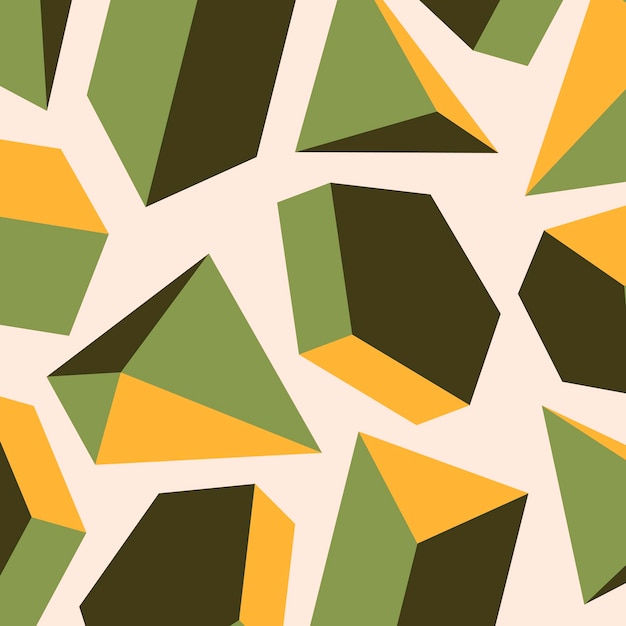 Retro groene geometrische vorm patroon achtergrond vector