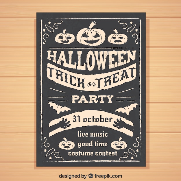 Gratis vector retro halloween feest poster