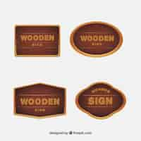 Gratis vector retro houten poster pack