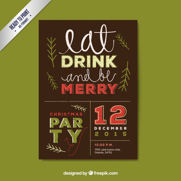 Gratis vector retro kerst poster