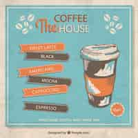 Gratis vector retro koffie poster