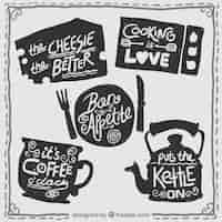 Gratis vector retro koken badges